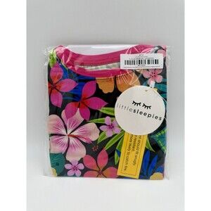 NEW Little Sleepies Jungle Blooms Flowers Pink Black Bamboo Pajama PJ Set 3T